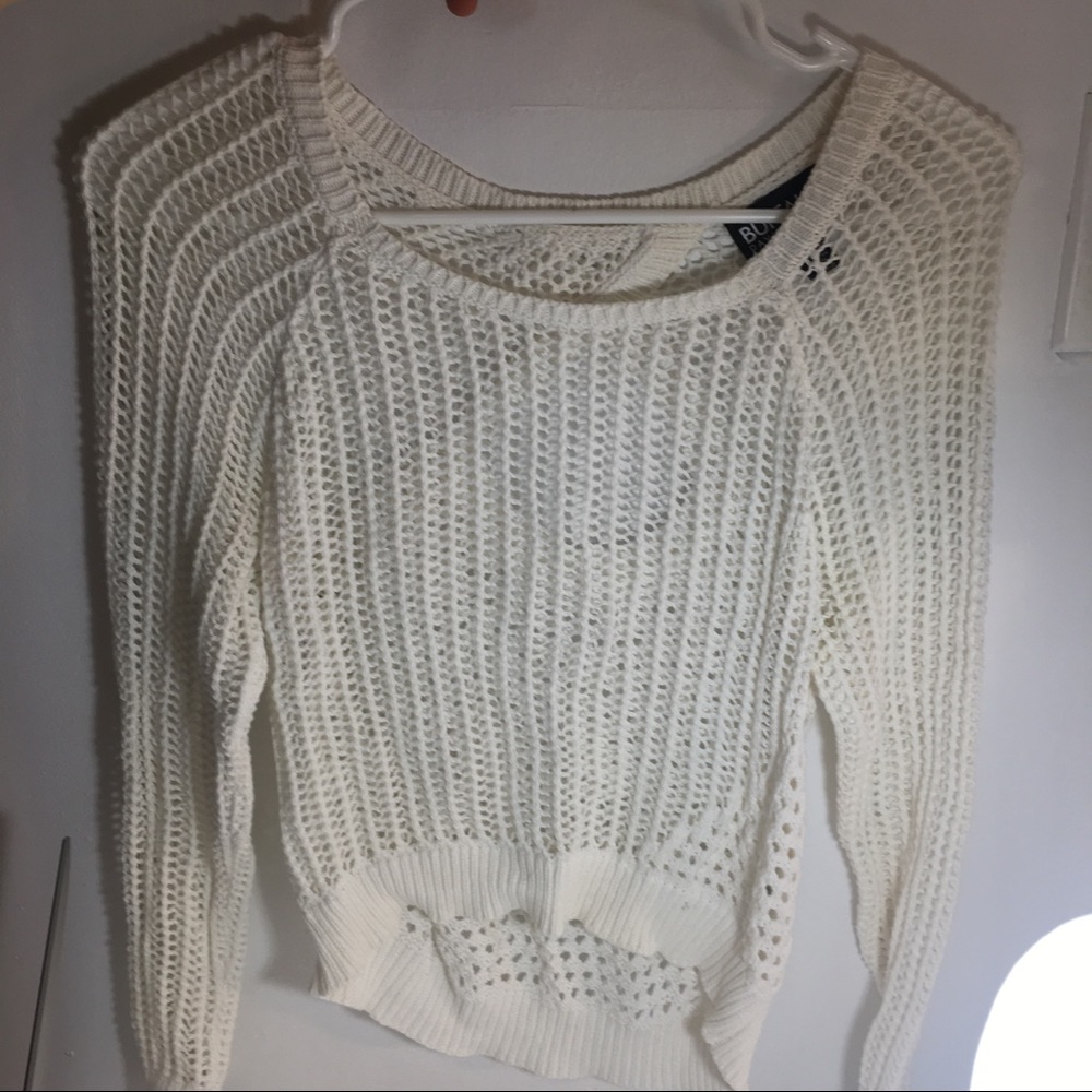 Buffalo David Bitton fishnet sweater crop top